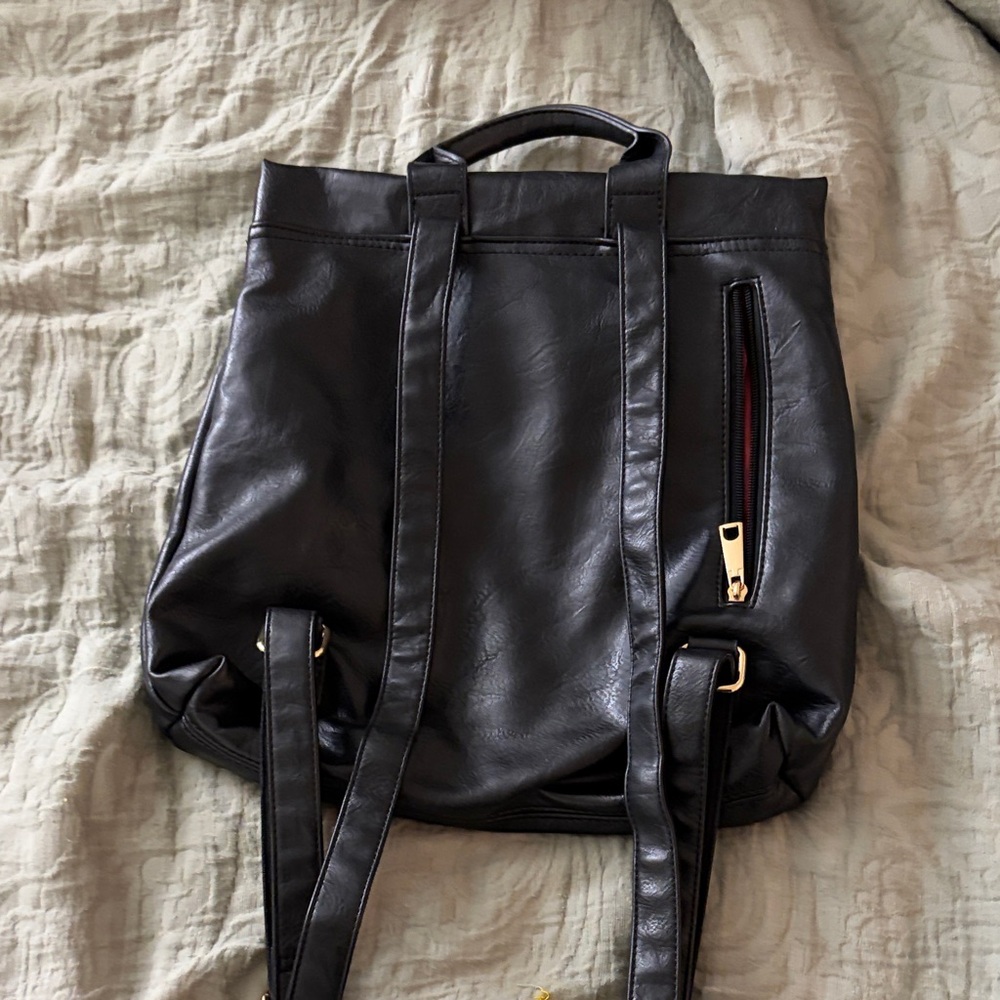 Black Leather Backpack